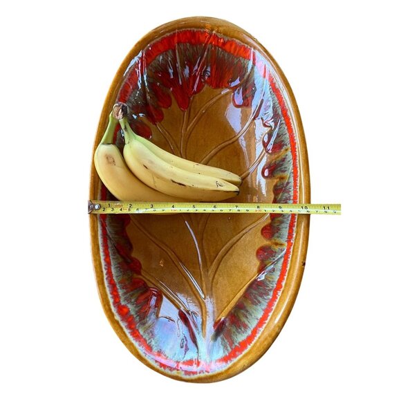 VTG California Pottery Rich Color Woodgrain Large Centerpiece R-133 18 x 10 x 3" - Picture 14 of 16